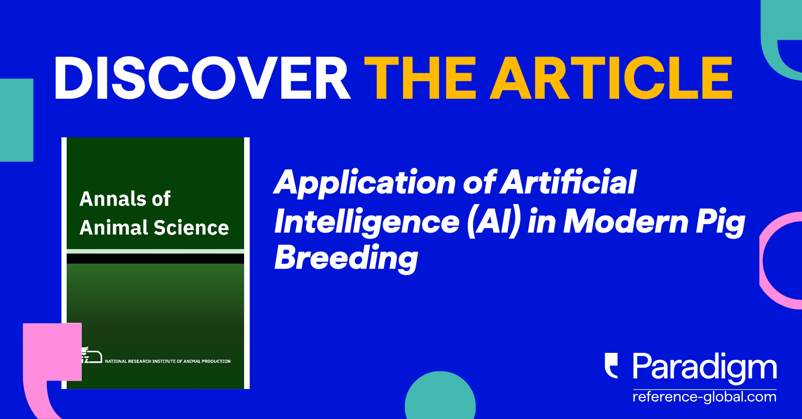 Application of Artificial Intelligence (AI) in Modern Pig...